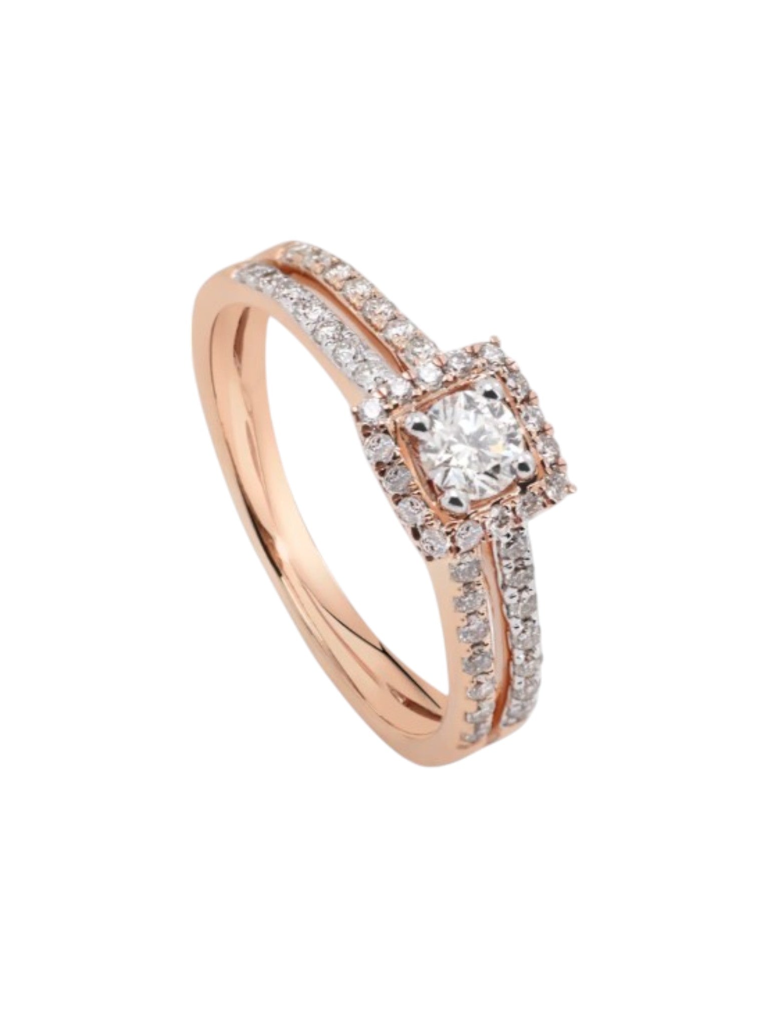 Solitaire Engagement 925 Sterling Silver Rose Gold Plated CZ Stone Light Weight Ring For Women By Kesardeep